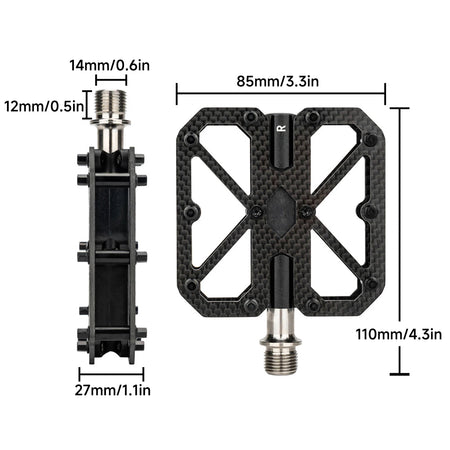 Bike Pedals Carbon Composite Three Bearings &ndash; Ultra-Light
