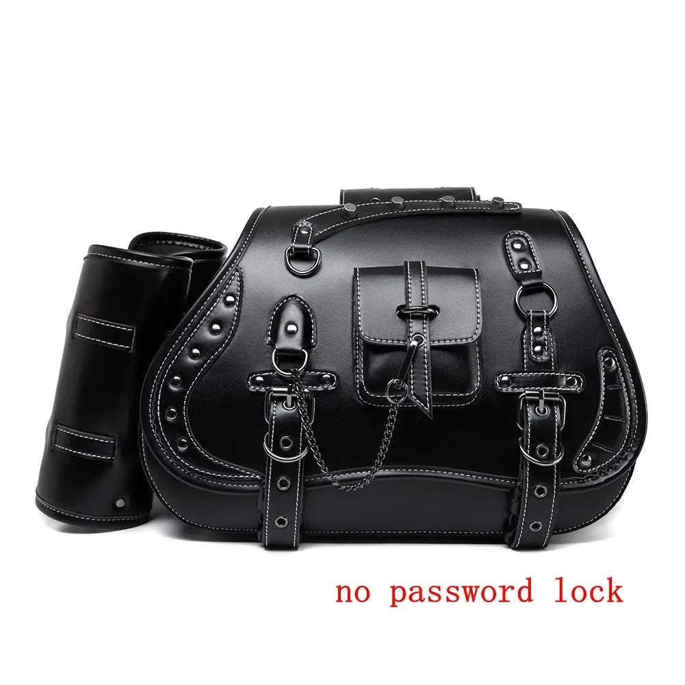 PU leather motorcycle side box waterproof motorcycle side saddle bag universal version suitable for Harley Suzuki Kawasaki Yamah by InterCyprus Trading Ltd