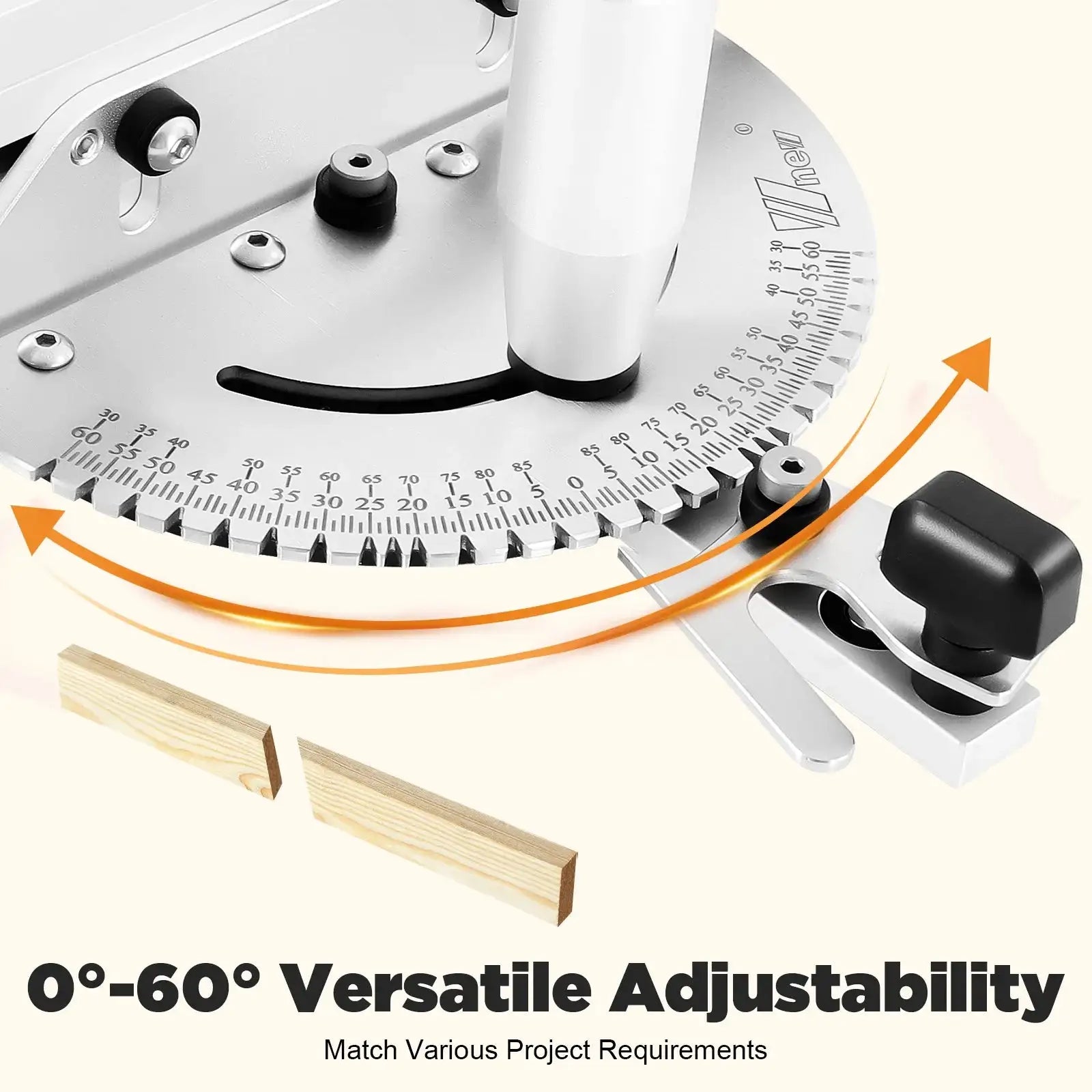 Precision Miter Gauge for Table Saw - Adjustable 0-60 Degree