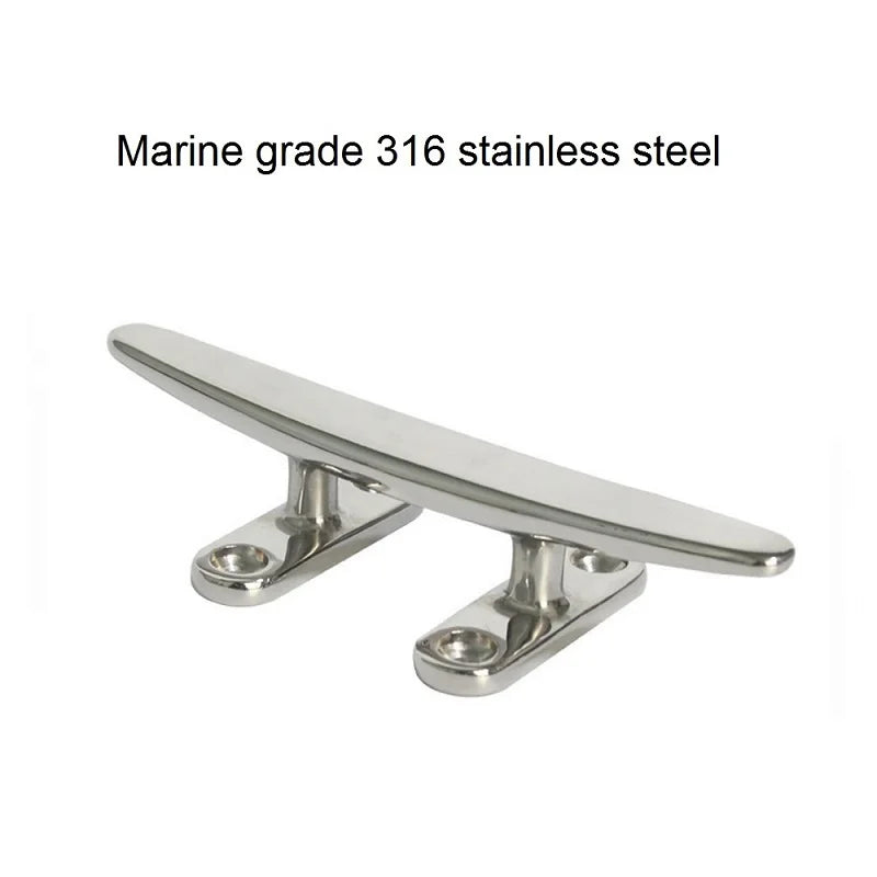 2-Piece 316 Stainless Steel Boat Cleats &ndash; Mirror Polish
