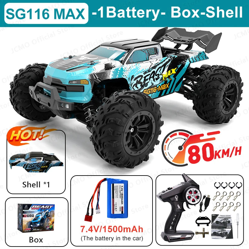 JCMO SG116MAX 80KM/H Brushless 4WD Off-Road RC Car 116MAX-Shell-GiftBox