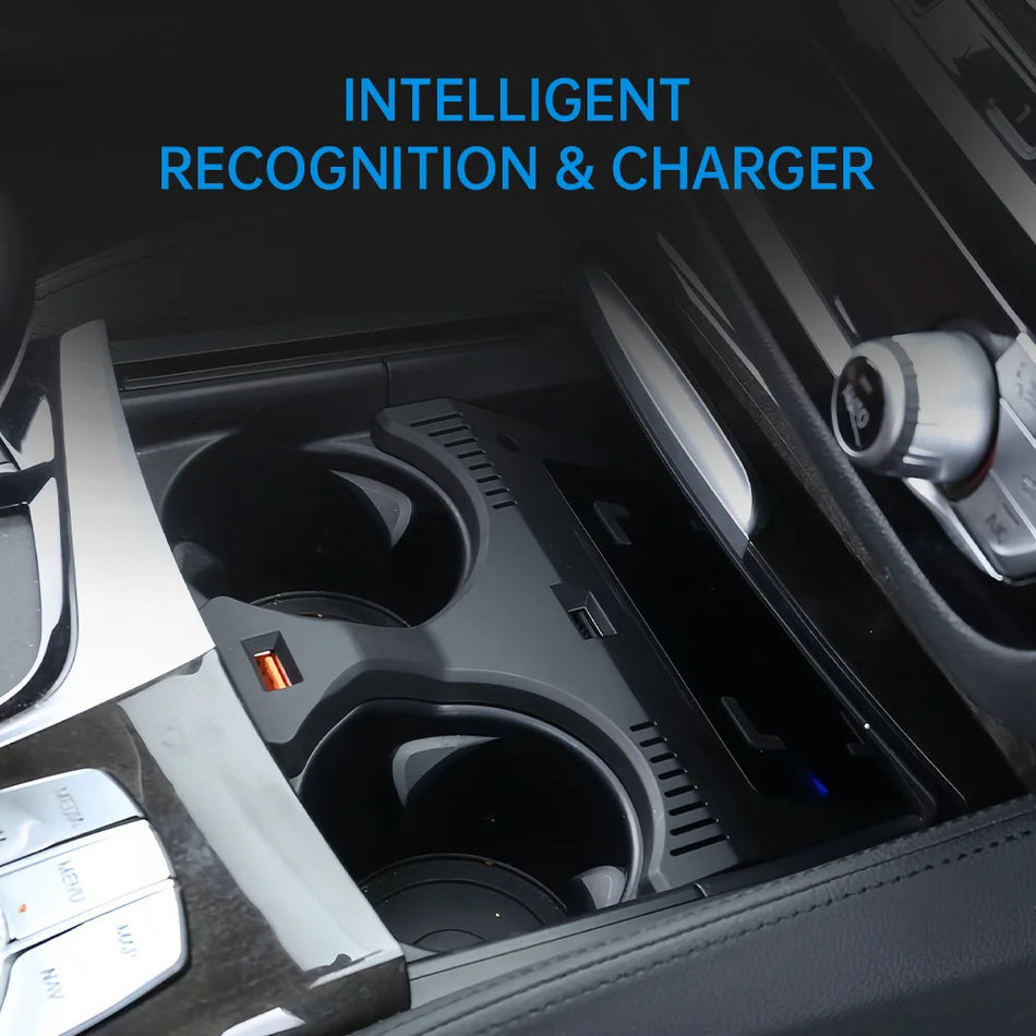 Chargeur de voiture sans fil avec support pour téléphone pour BMW Série 5 6 G30 G32 G38