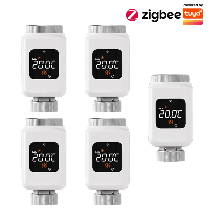 Tuya WiFi Zigbee Smart Radiator Valve &ndash; Thermostatic Control 5PCS-Zigbee / 3 x 1.5V