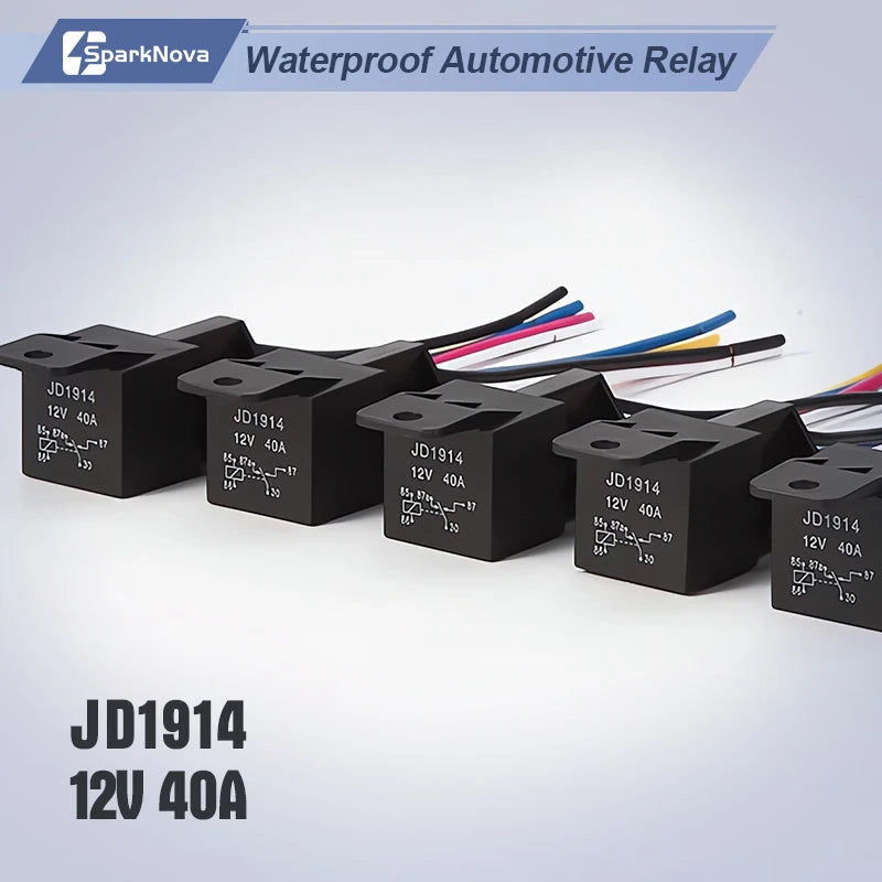 SparkNova Waterproof Automotive Relay 12V 5Pin 40A &ndash; Reliable High Power Performance