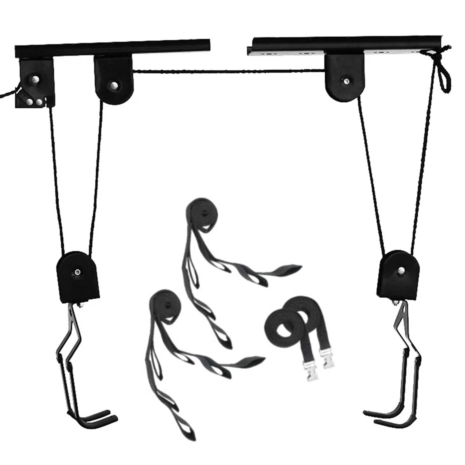 Bicycle Hoist Garage Storage Bike Lift &ndash; Overhead Pulley Set 3