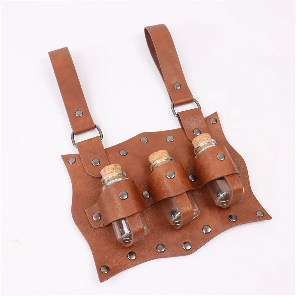 ZSJYD-123 &ndash; Medieval Belt Set With Glass Potion Bottles Style F 4PCS