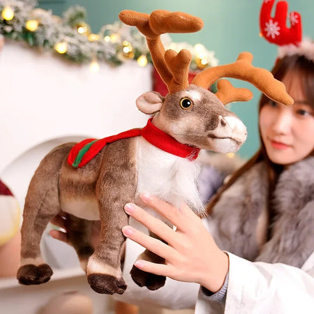 Real-life Reindeer Plush Toy - Soft Christmas Elk Doll