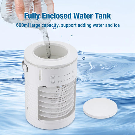 Portable USB Air Cooler Fan with Humidifier for Home &amp; Office
