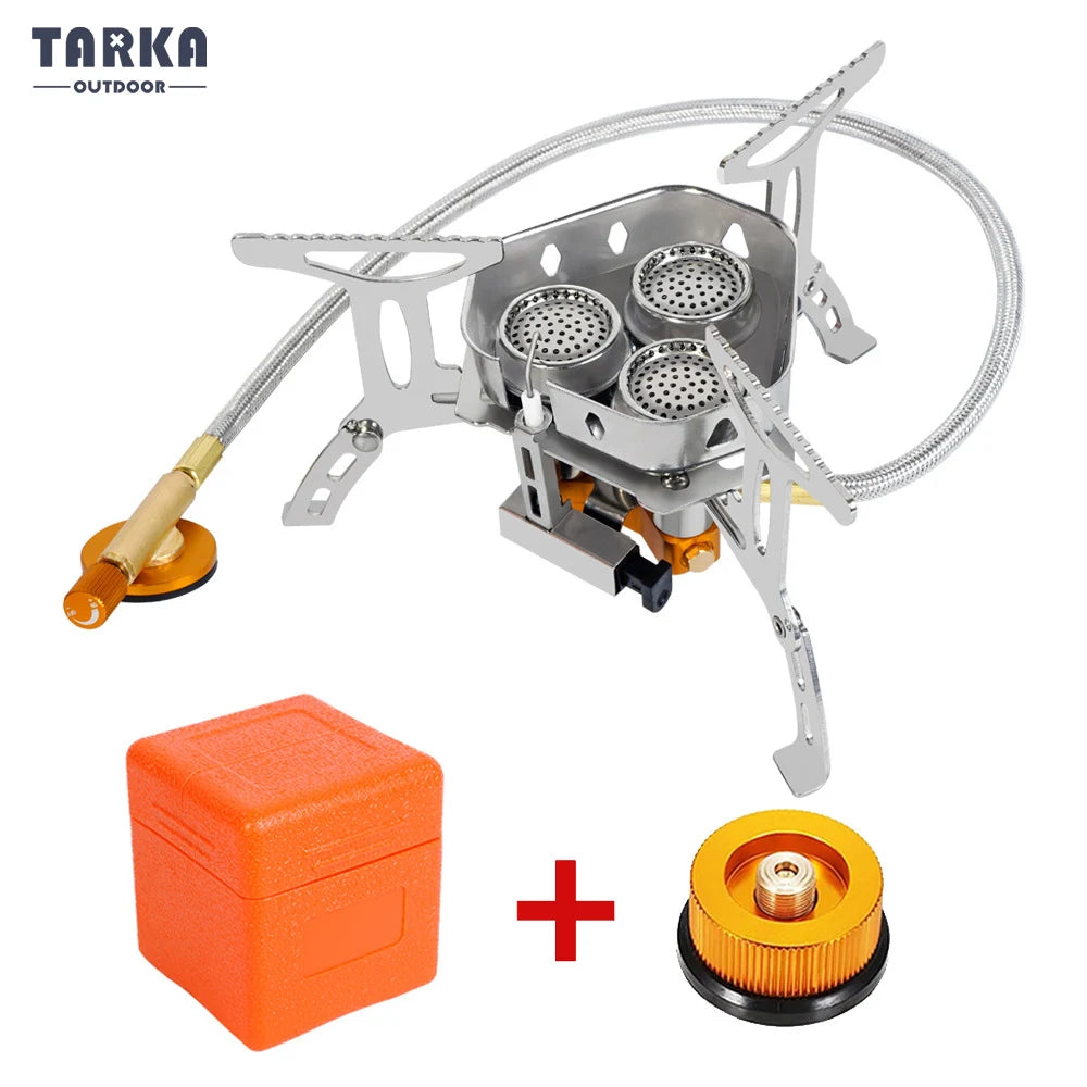 TARKA 3-Head Folding Gas Stove - 5800W Portable Camping Burner Stove with adapter