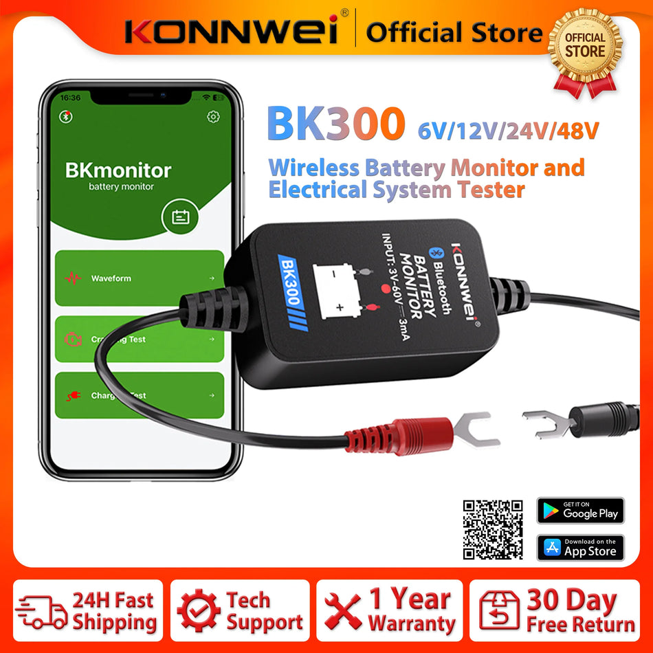 Bežični Bluetooth tester akumulatora za automobile 12V 24V s nadzorom napona i upravljanjem putem aplikacije