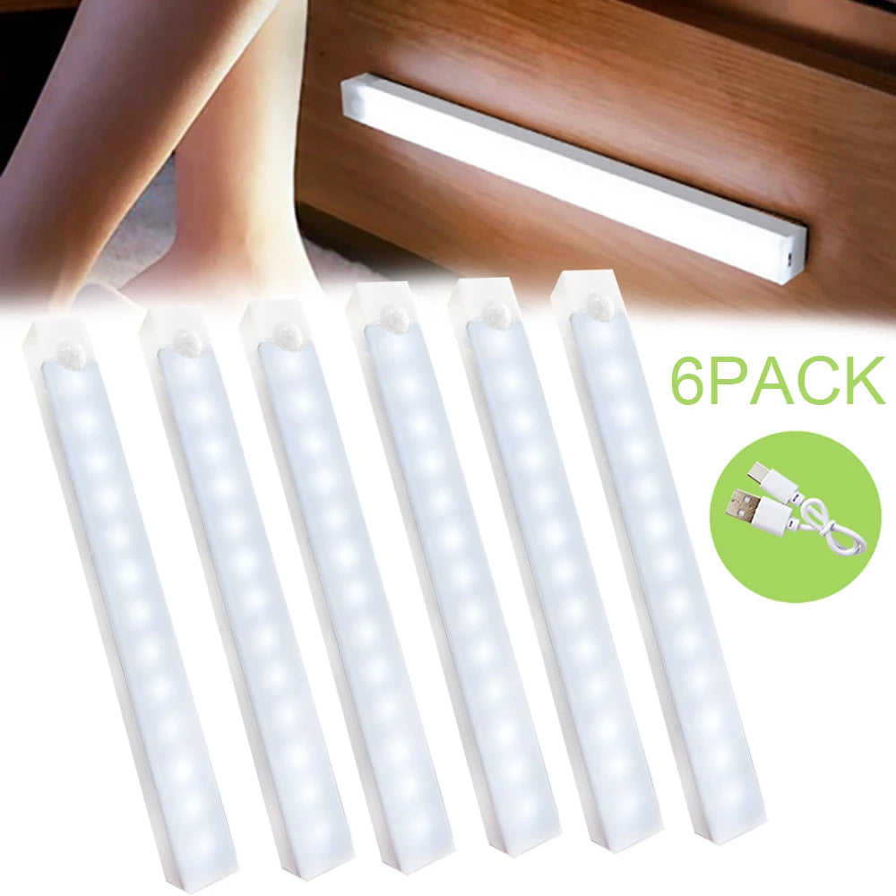 Motion Sensor Night Light 6 Pack - Type C Rechargeable
