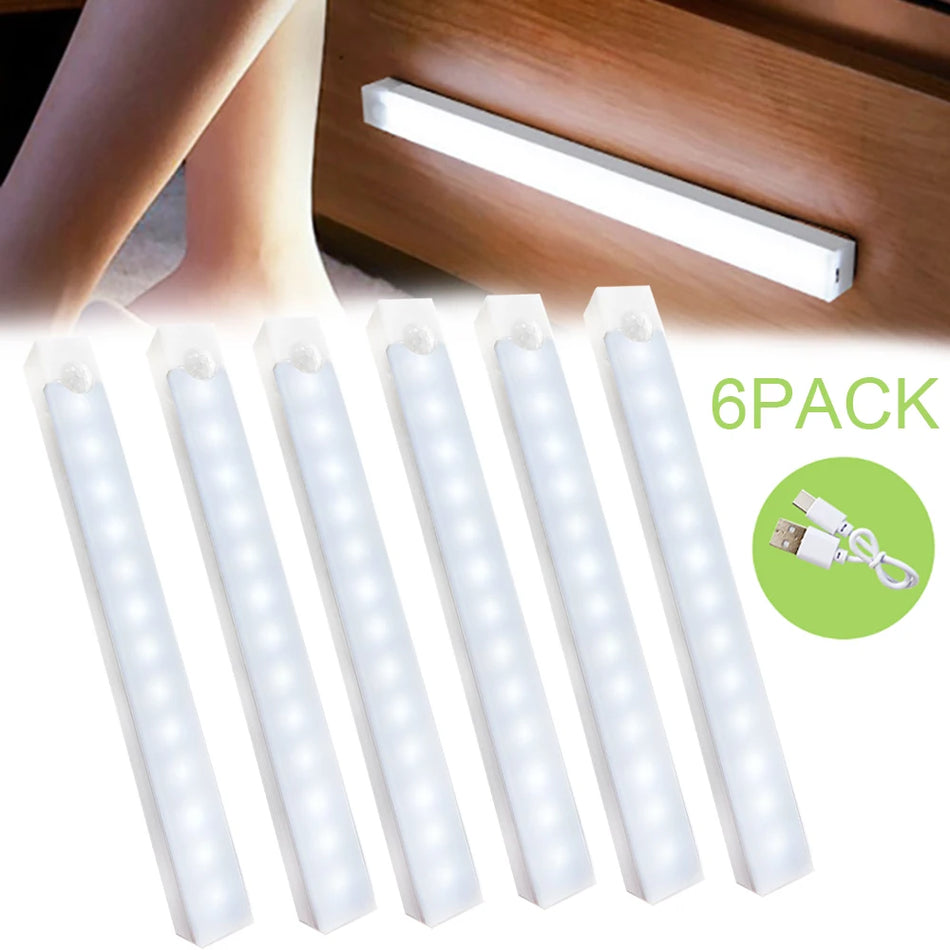 Motion Sensor Night Light 6 Pack - Type C Rechargeable