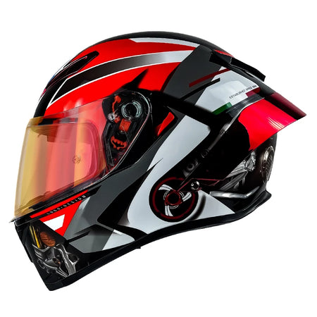 LVCOOL Vintage Dual Visor Full Face Motorcycle Helmet - DOT Certified Safety Gear