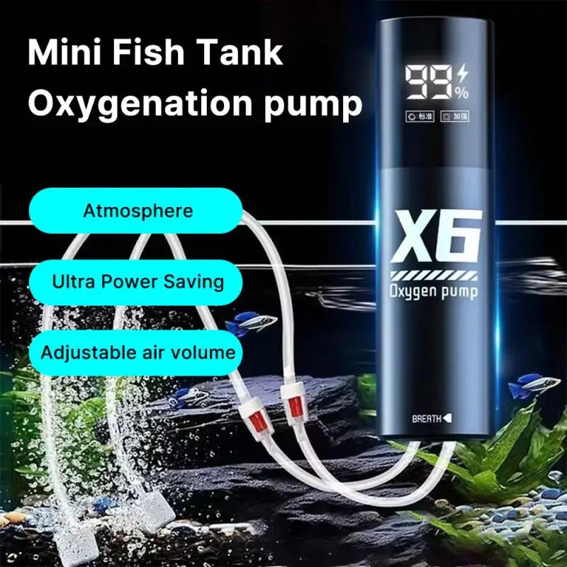 Aquarium Air Pump &ndash; USB Rechargeable Quiet Operation