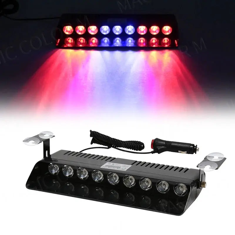 S1 9 LED Car Warning Lights Strobe Flashlights Emergency Dashboard Indicator 12V Ultra Bright Red Blue Yellow White by InterCyprus Trading Ltd
