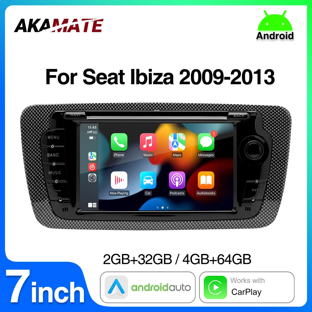 2 Din Car Radio For Seat Ibiza 2009-2013 &ndash; CarPlay BT