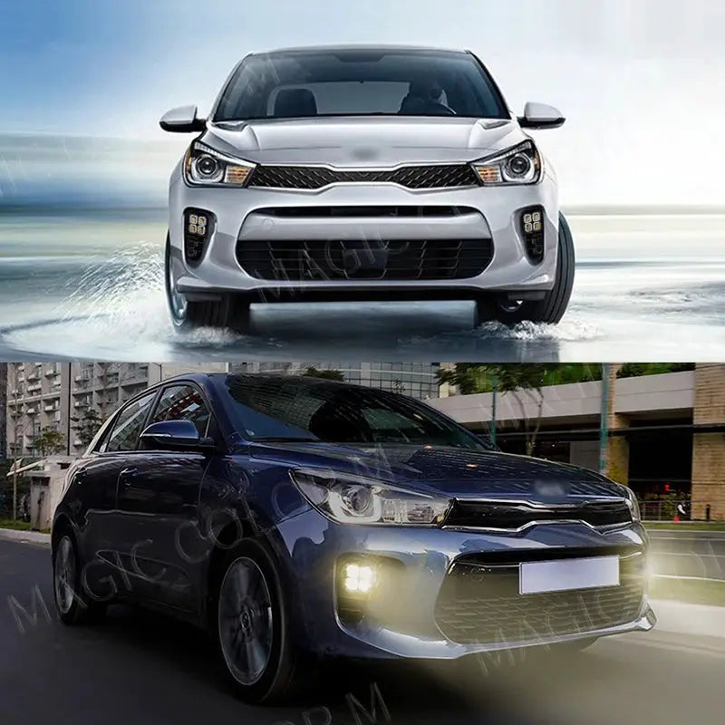 DRL For Kia RIO 2017 2018 2019 2020 Led Daytime Running Lights Daylight Turn Signal Headlight Fog Lamp by InterCyprus Trading Ltd
