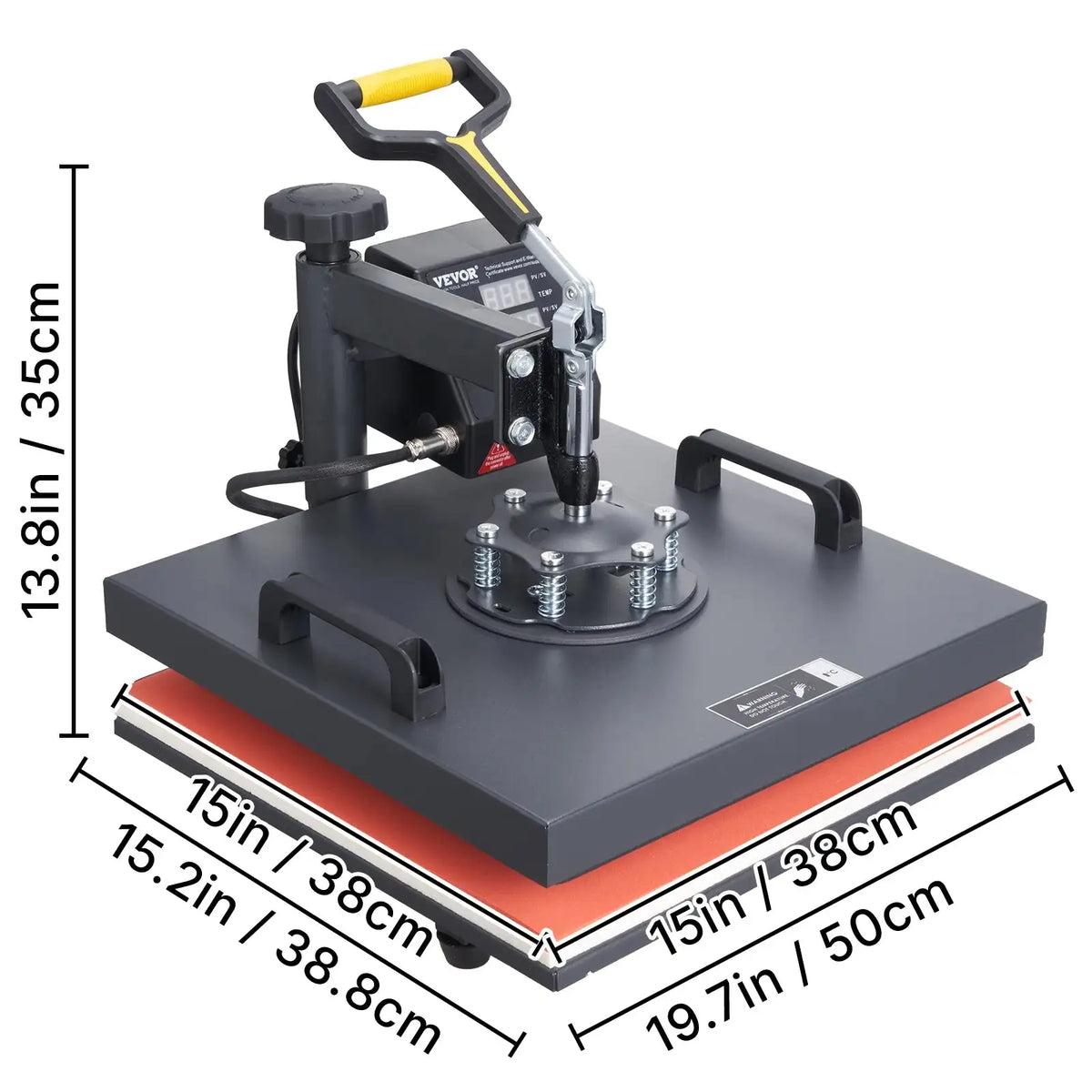 2In1 Heat Press 38x38CM Swing Away Sublimation