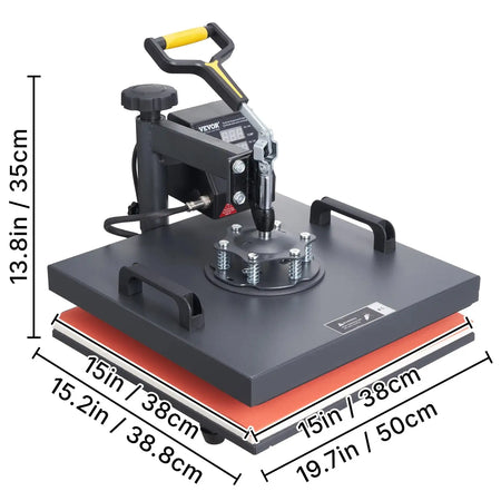 2In1 Heat Press 38x38CM Swing Away Sublimation
