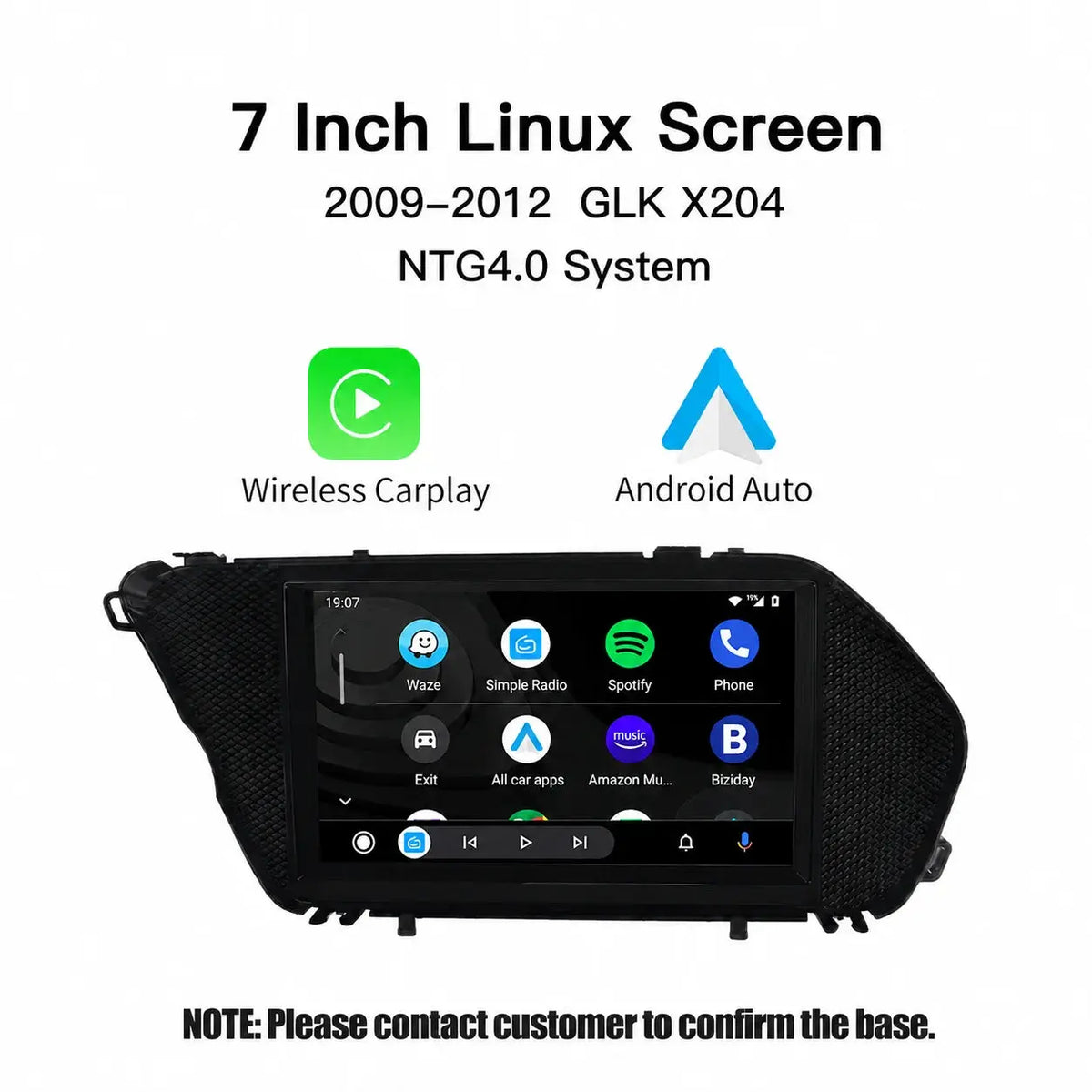 7" Multime Touch Screen Wireless CarPlay Android Auto Car Radio For Mercedes Benz GLK X204 NTG4.0/4.5 2008-2013 with BT Airplay by InterCyprus Trading Ltd