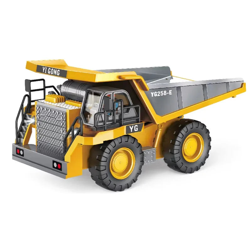 Rc Excavator Bulldozer Truck Toys for Boy 2.4G Remote Control Dumper Engineering Vehicle tractor Crawler Birthday Gift Child Alloy Dumper