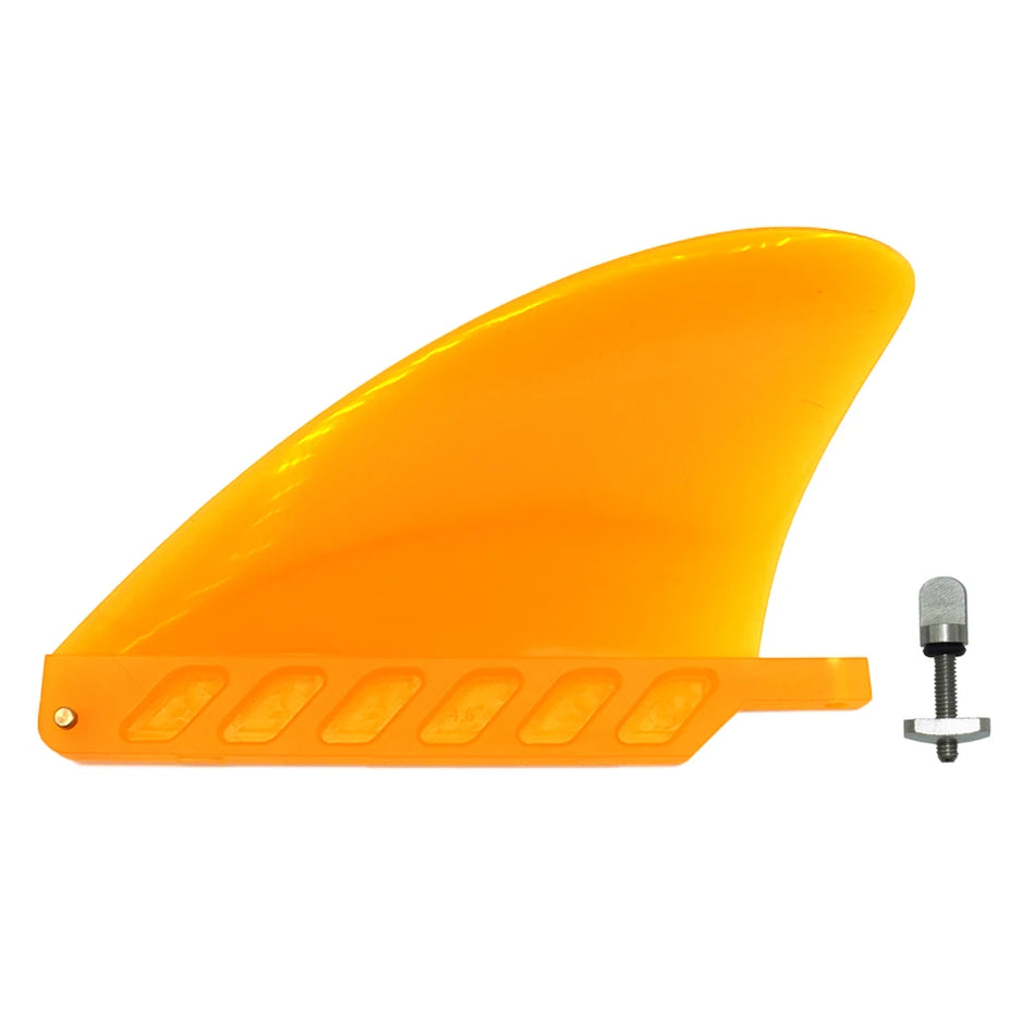4.6 Inch Soft Flex Center Fin, Longboards, Inflatable Paddle Boards, River Running, TPU Material, Unisex Surfing Fin Orange No tool Screw