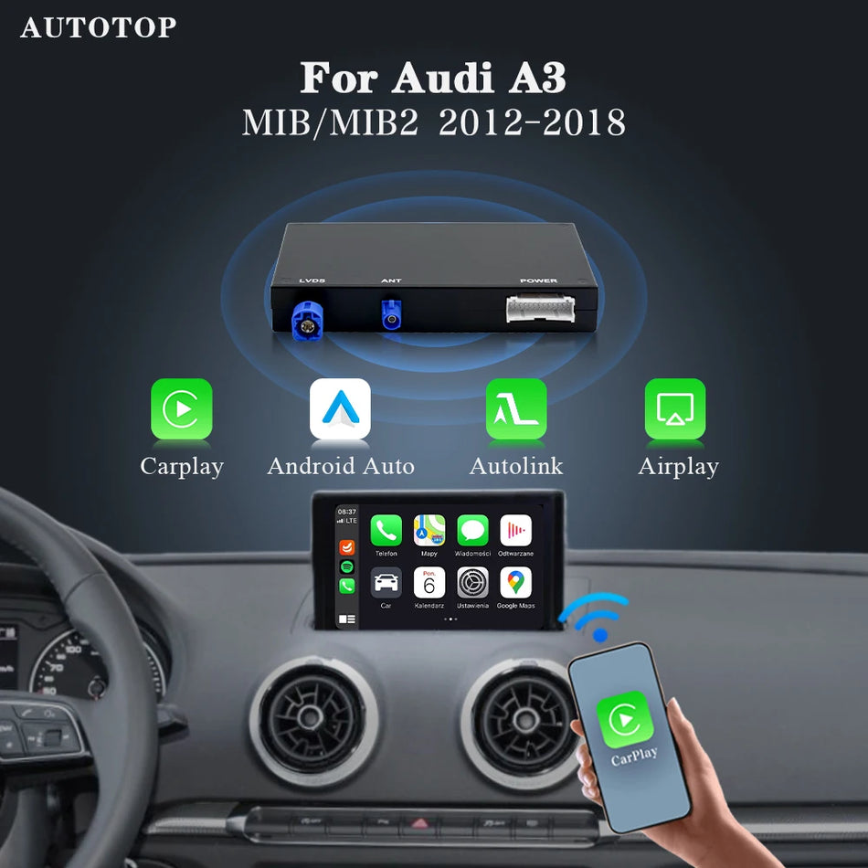 Autotop Trådlös CarPlay Android Auto För Audi A3 MIB