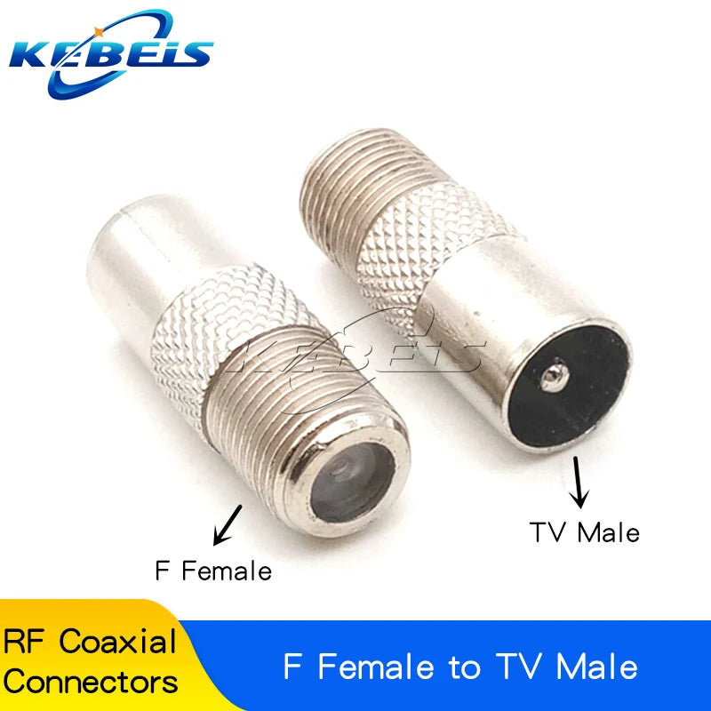 F Type to TV IEC Right Angle Adapter &ndash; Space-Saving Design F Female to TV Male 1