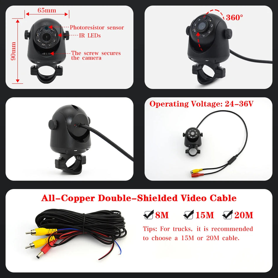 Autotop 1080P AHD Avto Sprednja Zadajna Kamera 160 Stopinj Široka