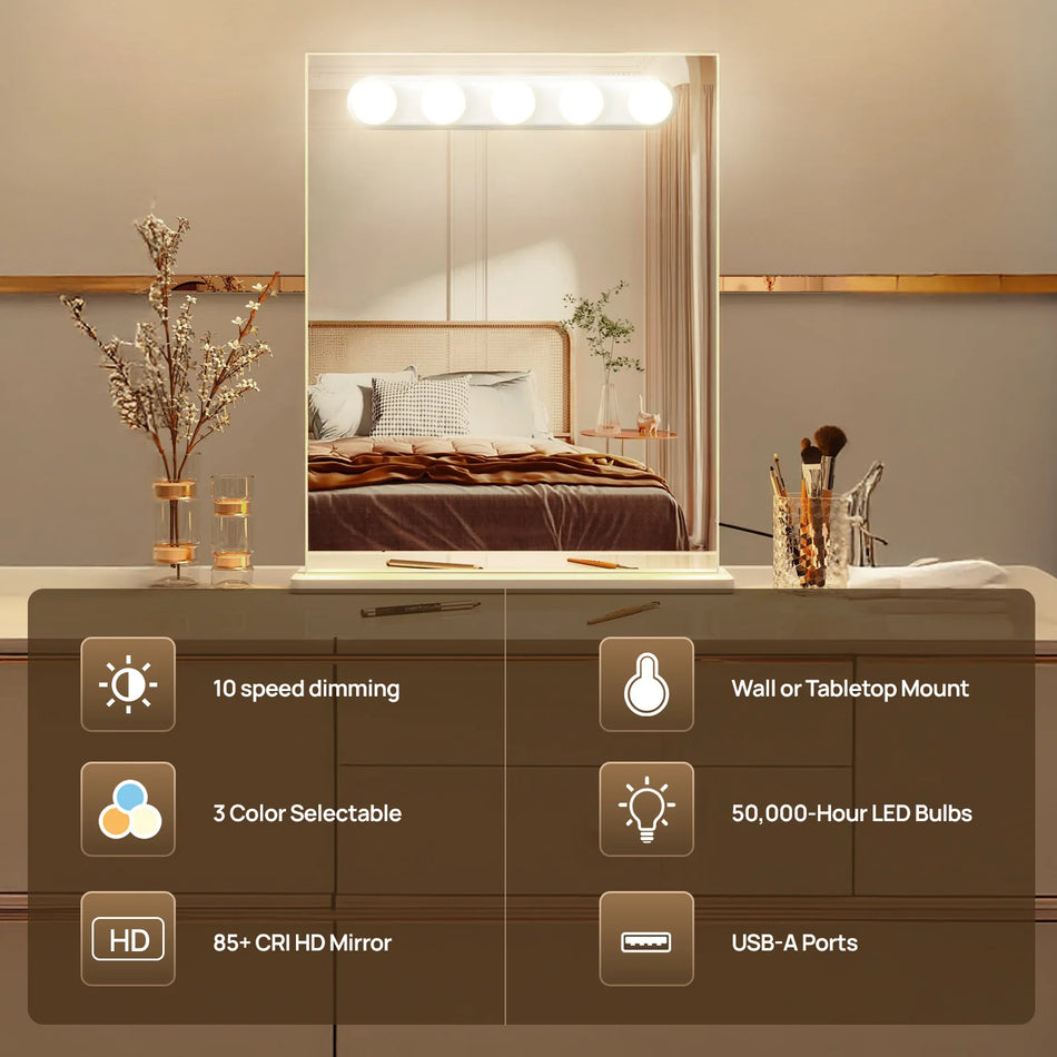 USB LED Vanity Light With Adjustable Brightness And Colour Temperature