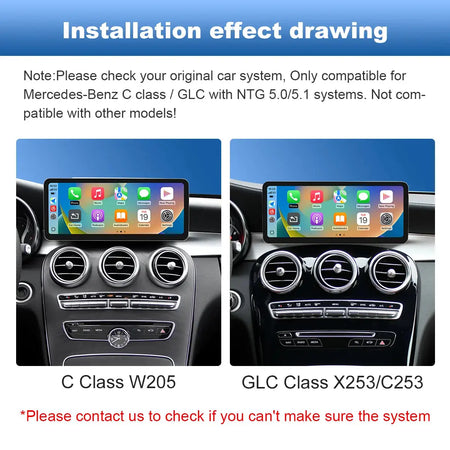 2400×900 12.3“ Ultra-thin Multimedia Touchscreen Wireless CarPlay Android Auto For Mercedes-Benz W205 X253 GLC C Class Airplay by InterCyprus Trading Ltd