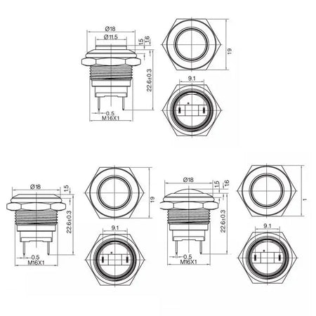 5/20Pcs 16mm Waterproof Momentary Reset Metal Push Button Switch Screw Terminal Power Switch Car Engine Doorbell by InterCyprus Trading Ltd
