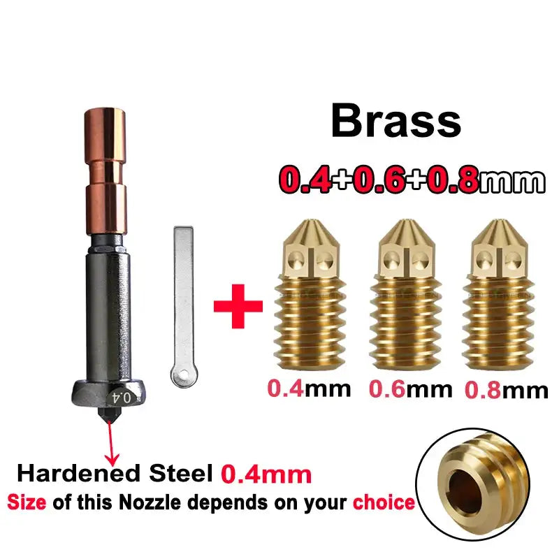 Upgrade Nozzle For Anycubic Kobra 3 Max 0.4mm 0.6mm 0.8mm 0.4-Brass-468