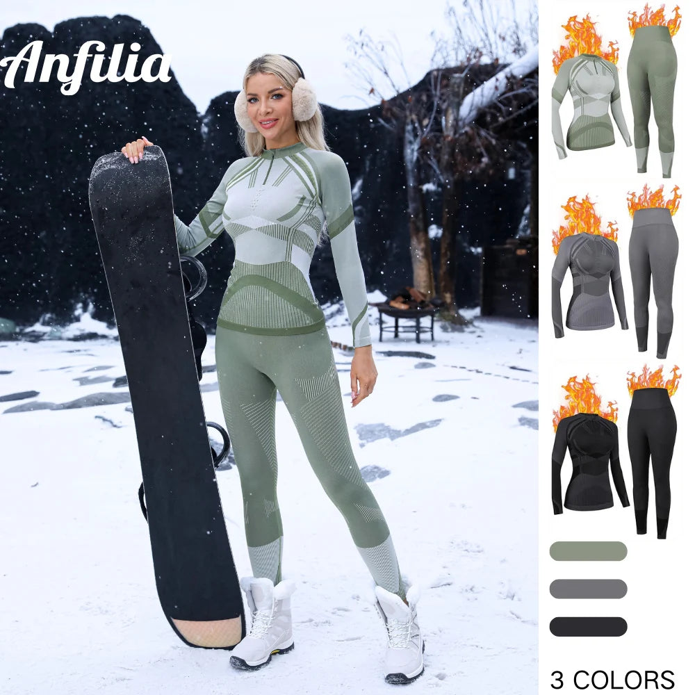 Anfilia Women Ski Thermal Underwear Sets &ndash; Moisture-Wicking