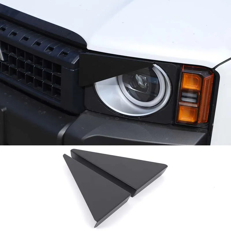 Aluminum Alloy Black Round Headlight Trim For Toyota LC250