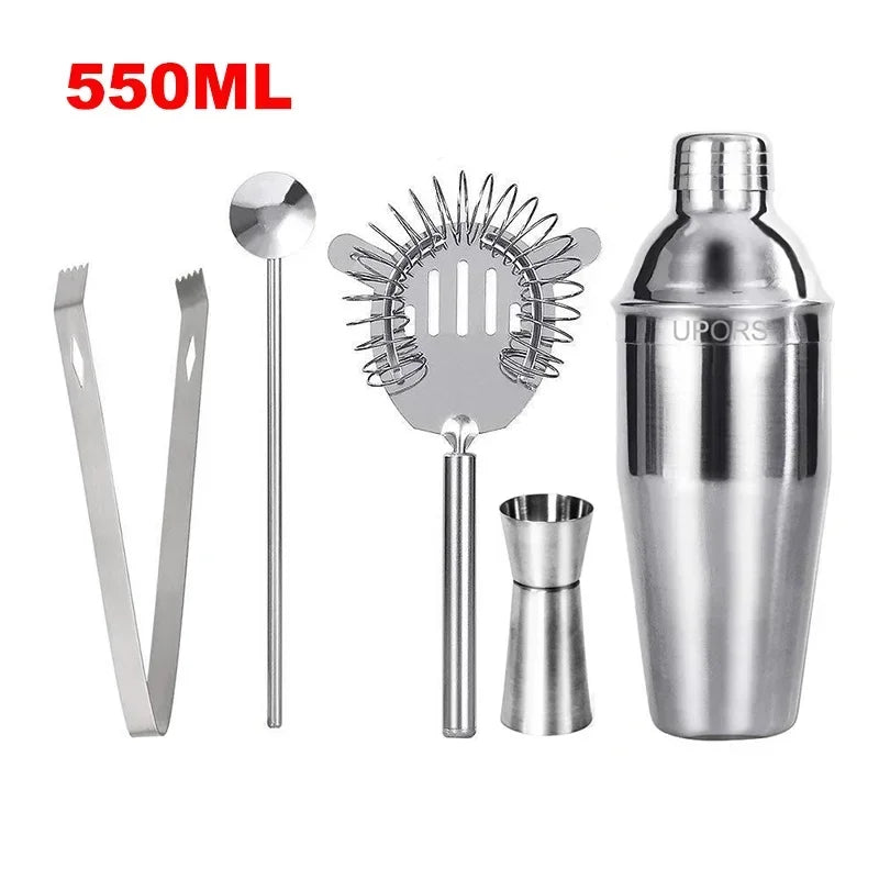 Upors Stainless Steel Cocktail Shaker - 550ML/750ML Premium Bartending Tool 550-5PCS