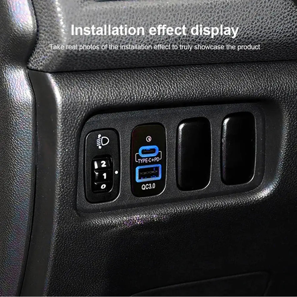 Car Charger Socket Type-C PD 36W For Mitsubishi Outlander Lancer EX by InterCyprus Trading Ltd
