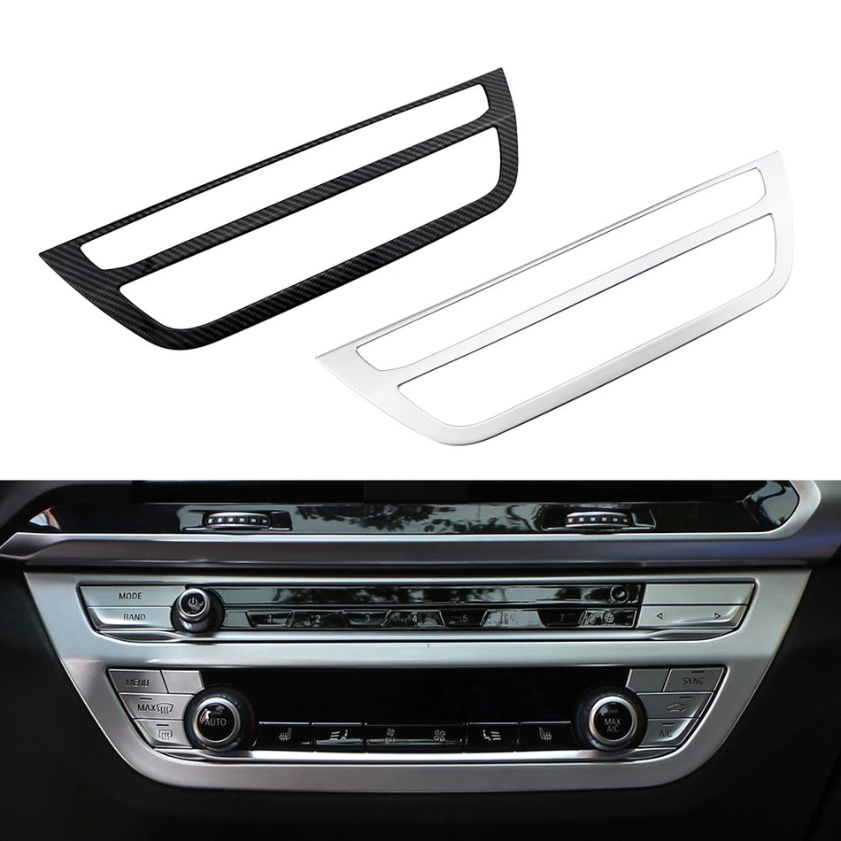 Крышка панели кнопок кондиционера автомобиля BMW X3 G01 и X4 G02 из АБС, серебристое углеродное волокно