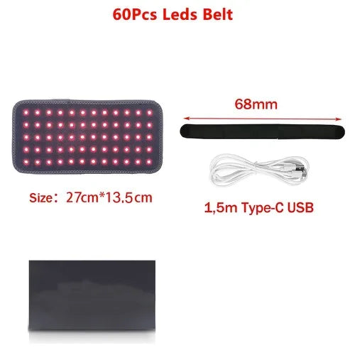 Red Infrared LED Light Pad - Pain Relief and Slimming 60Leds With Box-Grey