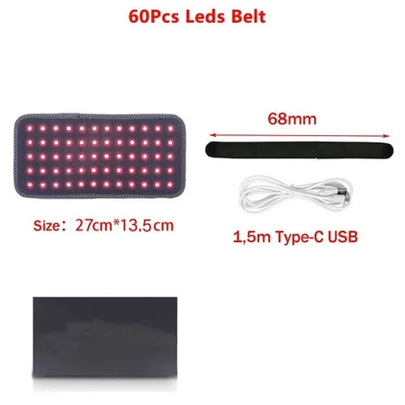 Red Infrared LED Light Pad - Pain Relief and Slimming 60Leds With Box-Grey