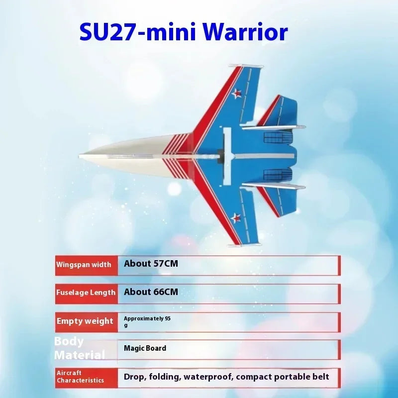 EVYVKVC Mini SU27 Remote Control Airplane - Crash Resistant Glider for All Ages