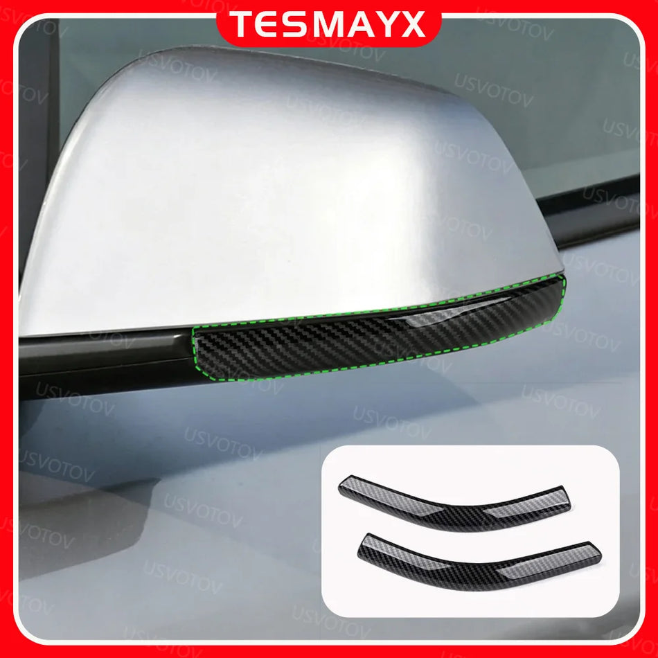 For 2026-2021 Tesla Model 3 Y YL Rear View Mirror Trim Cover Anti-collision Strips Mirror Edge Bumper Protective Car Accessories