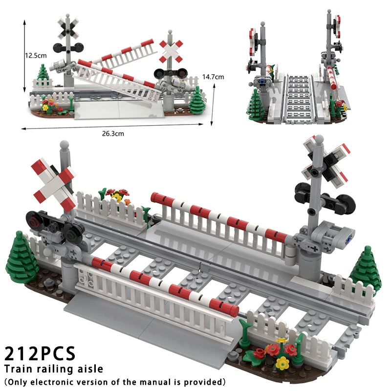 MOC City Train Railing Crossing Bricks &ndash; Lego Compatible With PDF Manual 2