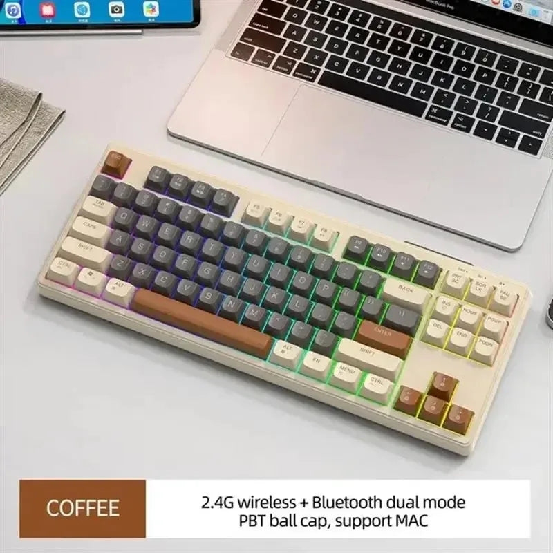 M87 Wireless Keyboard Gaming - Dual Mode Bluetooth RGB Coffee