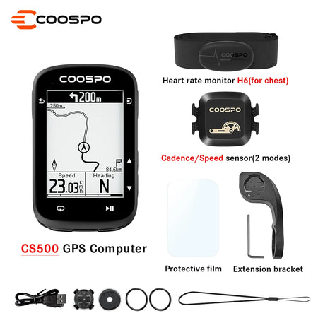 COOSPO CS500 Bike Computer &ndash; Bluetooth Enabled GPS Navigation CS500 H6 BK467 / CHINA