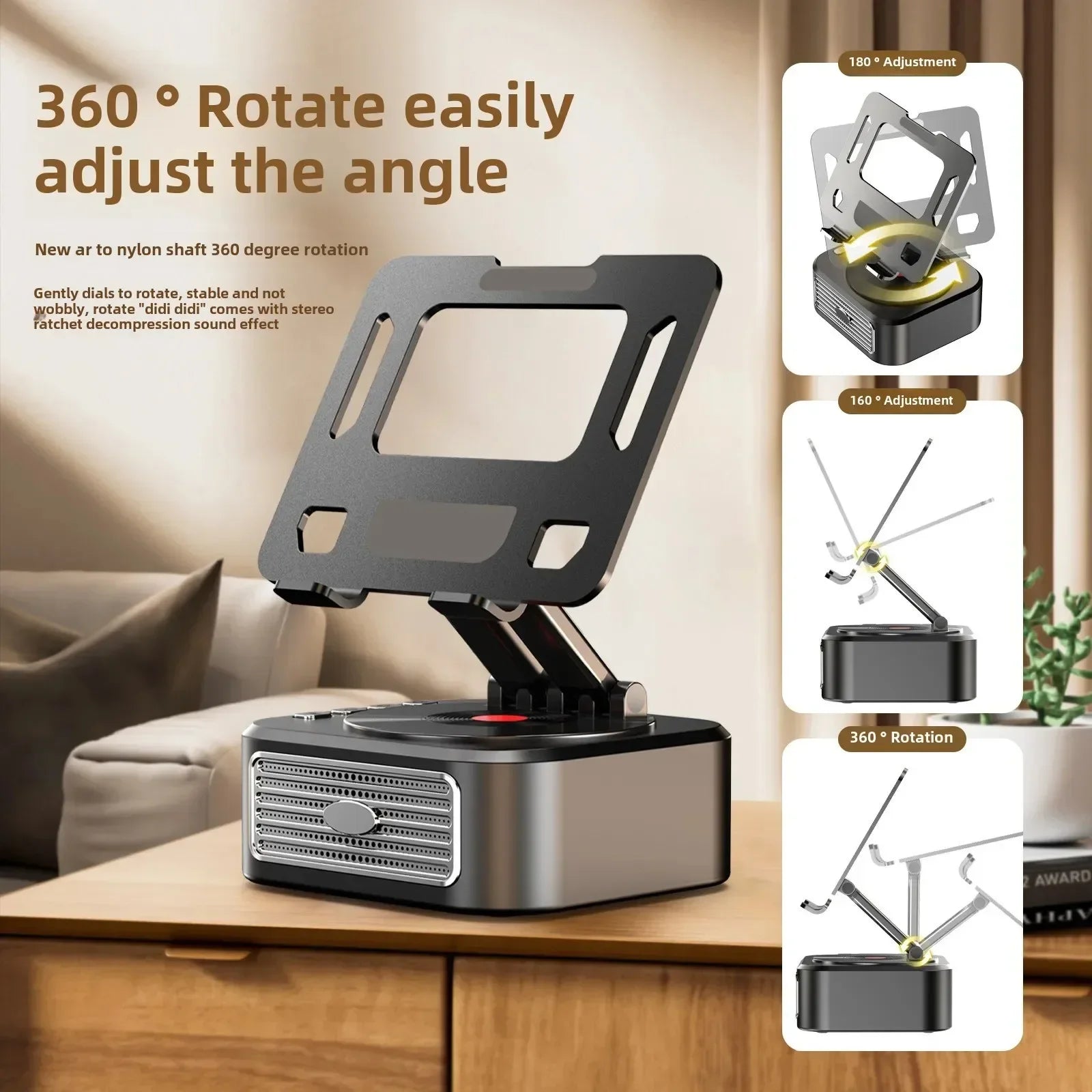 3-in-1 Bluetooth 5.3 Speaker with Tablet Holder &ndash; Foldable