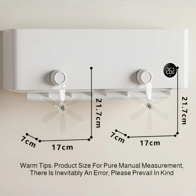 Suction Cup Wall Mounted Air Conditioning Fan - Windproof &amp; Adjustable Airflow