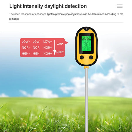 5 In 1 Soil Meter &ndash; Moisture Acidity Temp Sunlight