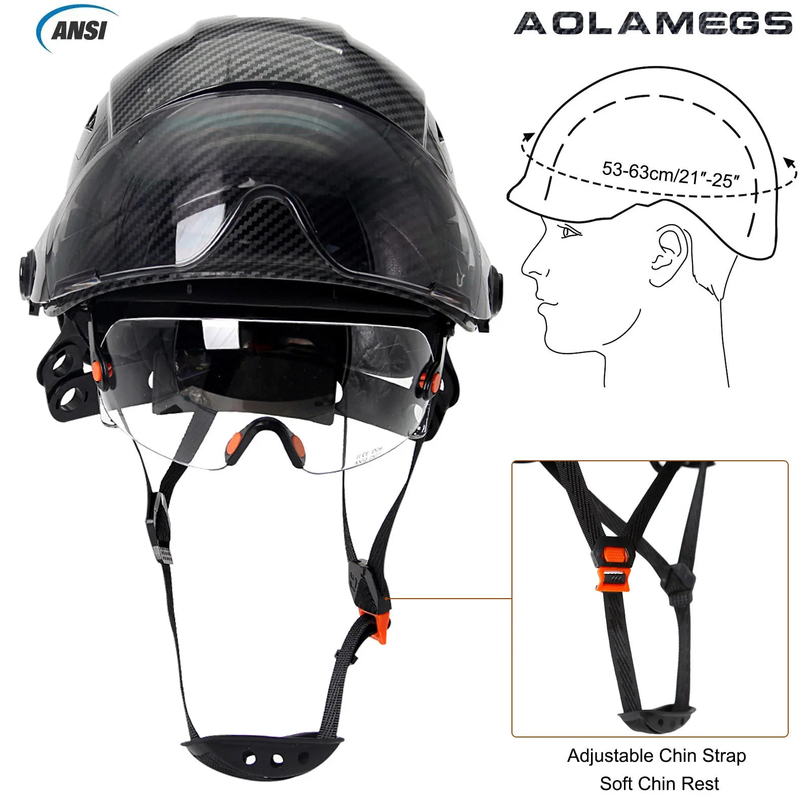Aolamegs Carbon Fiber Safety Helmet &ndash; Visor And Goggles