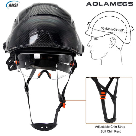 Aolamegs Carbon Fiber Safety Helmet &ndash; Visor And Goggles